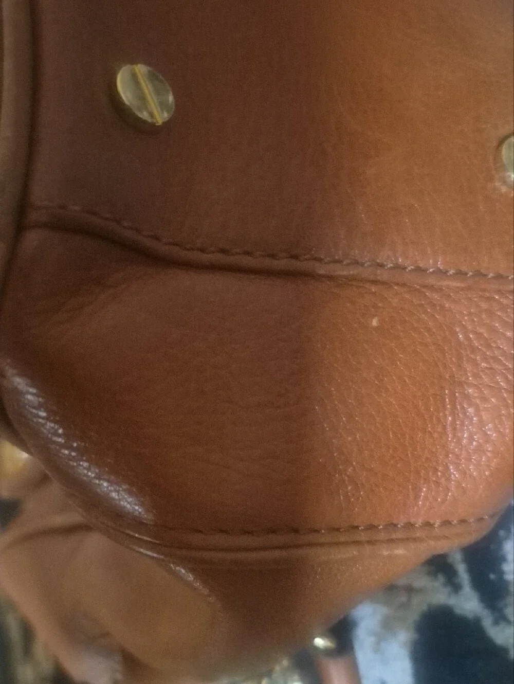 Tory Burch Cognac Brown Leather Crossbody Satchel with Gold Hardware